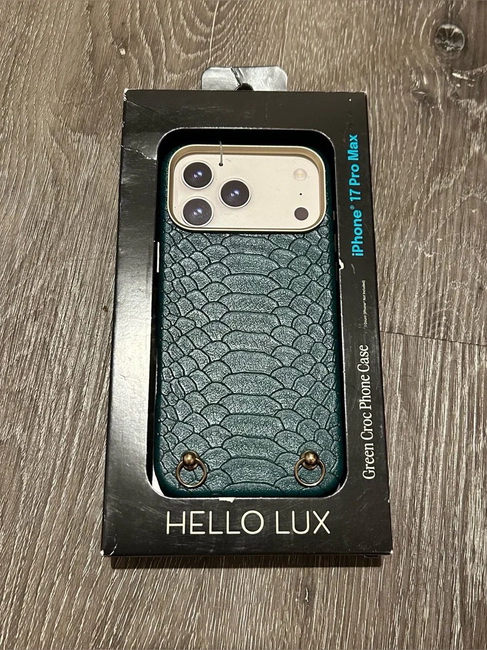 New iPhone 17 Pro Max Green Crocodile Phone Case Hello Lux